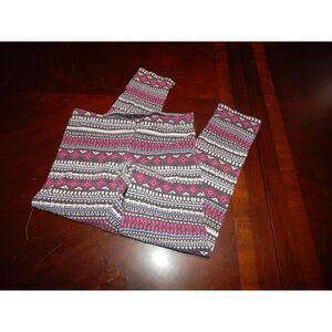 OLD NAVY girls medium size 8 pink black white blue printed leggings